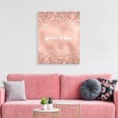 Glam Rose Gold Glitzer Leinwanddruck (Insitu (Wohnzimmer))