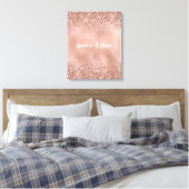 Glam Rose Gold Glitzer Leinwanddruck (Insitu (Schlafzimmer))