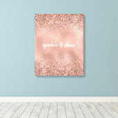 Glam Rose Gold Glitzer Leinwanddruck (Insitu (Holzboden))