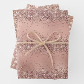 Glam Rose Gold Glitzer Leopard Geschenkpapier Set (Beispiel)