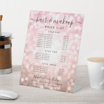 Glam Rose Gold Glitzer Lights Salon Preismenü