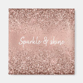 Glam Rose Gold Glitzer Magnet (Vorne)