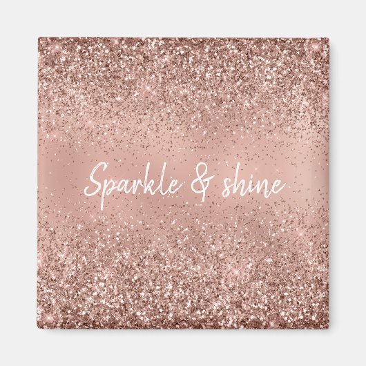 Glam Rose Gold Glitzer Magnet (Vorne)