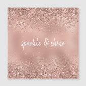 Glam Rose Gold Glitzer Magnetkarte (Vorderseite)