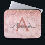 Glam Rose Gold Glitzer Marmorsparkle Monogramm Laptopschutzhülle<br><div class="desc">Glam Rose Gold - Pink Ombre Imitats Glitzer und Sparkle Marmorstein Moderne und elegante Monogram Case. Dieser Fall kann so angepasst werden,  dass er Ihren Anfangs- und Vornamen enthält.</div>