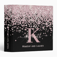 Glam Rose Gold Glitzer Monogram Beauty Salon