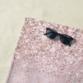 Glam Rose Gold Glitzer Monogram Name Girl Script Strandtuch (Beispiel)