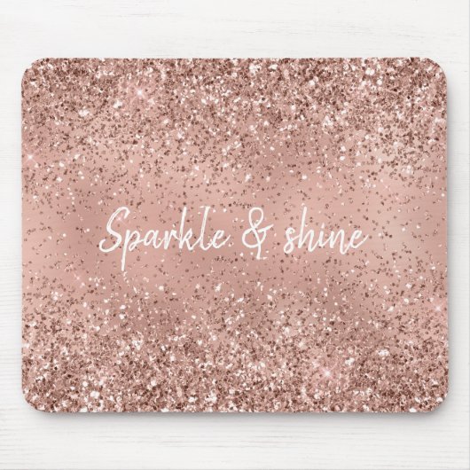 Glam Rose Gold Glitzer Mousepad (Vorne)