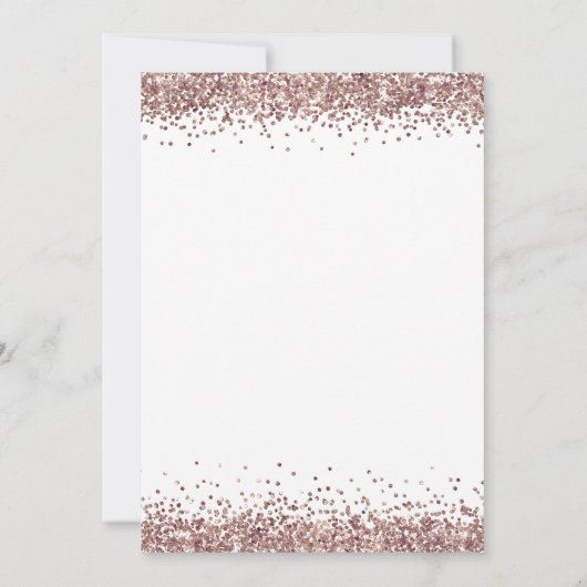 Glam Rose Gold Glitzer Script Engagement Party Einladung (Rückseite)