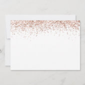 Glam Rose Gold Glitzer Script Wedding Einladung (Rückseite)