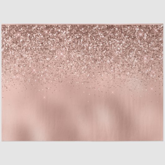 Glam Rose Gold Glitzer Seidenpapier (Vorderseite)