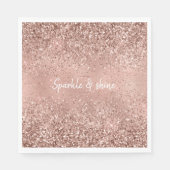 Glam Rose Gold Glitzer Serviette (Vorderseite)