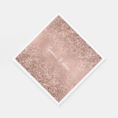Glam Rose Gold Glitzer Serviette (Ecke)