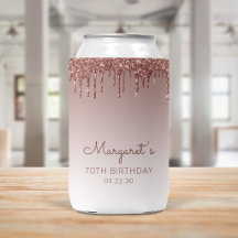 Glam Rose Gold Glitzer Tropfen 70. Geburtstagspart