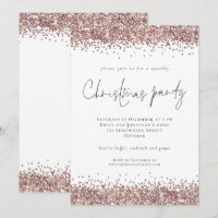 Glam Rose Gold Glitzer Weihnachtsfest Party