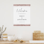 Glam Rose Gold Glitzer Willkommen bei Hochzeit Poster (Küche)