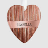 Glam Rose Gold Glitzy Sparkle Name Ornament (Vorderseite)