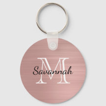 Glam Rose Gold Imitate Metal Monogram