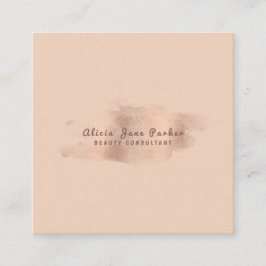 Glam Rose Gold Kupferfolie | Beautician Quadratische Visitenkarte