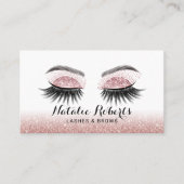 Glam Rose Gold Lashes Visitenkarte (Vorderseite)