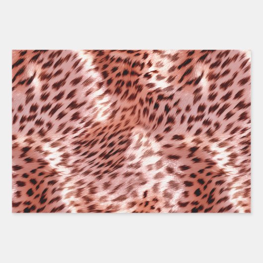 Glam Rose Gold Leopard Wedding Geschenkpapier Set (Vorderseite 2)