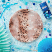 Glam Rose Gold Leopard Wedding Pappteller (Party)