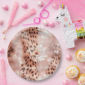 Glam Rose Gold Leopard Wedding Pappteller (Party)
