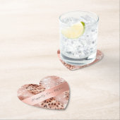 Glam Rose Gold Leopard Wedding Untersetzer (Vor Ort)