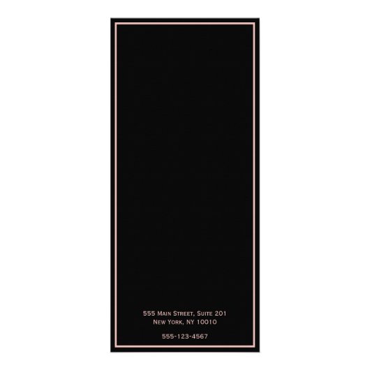 Glam Rose Gold Lippen & Black Price List Services Werbekarte (Hinten)