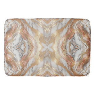 Glam Rose Gold Luxuriöse Trendy Marble Butterfly Badematte