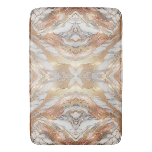 Glam Rose Gold Luxuriöse Trendy Marble Butterfly Badematte (Vorderseite Vertikal)