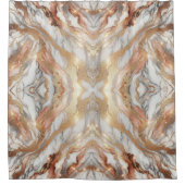 Glam Rose Gold Luxuriöse Trendy Marble Butterfly Duschvorhang (Vorderseite)