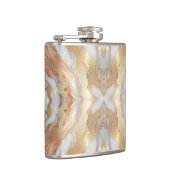 Glam Rose Gold Luxuriöse Trendy Marble Butterfly Flachmann (Rechts)