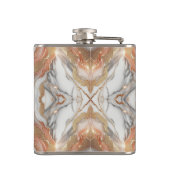 Glam Rose Gold Luxuriöse Trendy Marble Butterfly Flachmann (Rückseite)