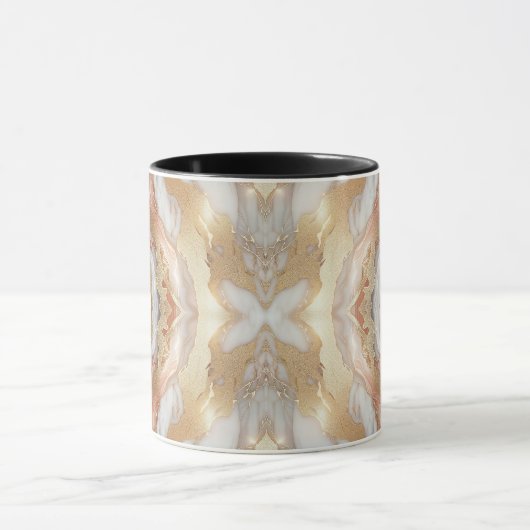 Glam Rose Gold Luxuriöse Trendy Marble Butterfly Tasse (Zentrum)