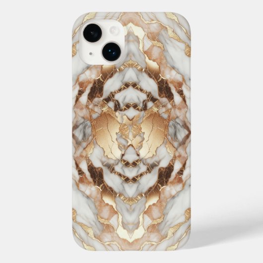 Glam Rose Gold Luxuriöses Trendy Marble Case-Mate iPhone Hülle (Rückseite)
