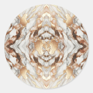 Glam Rose Gold Luxuriöses Trendy Marble Runder Aufkleber