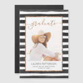 Glam Rose Gold Magnetic Abschluss Ankündigung (Vorne/Hinten)