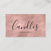 Glam Rose Gold Metallic Foil Handmade Candle Maker Visitenkarte (Rückseite)