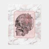 Glam Rose Gold Pink Skull Marmor Fleecedecke (Vorderseite)