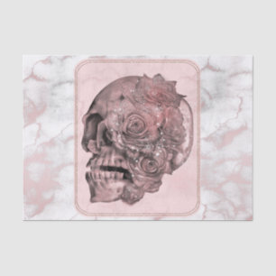 Glam Rose Gold Pink Skull Marmor Party Seidenpapier