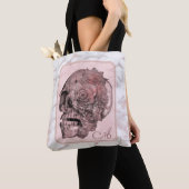 Glam Rose Gold Pink Skull Marmor Tasche (Von Nahem)