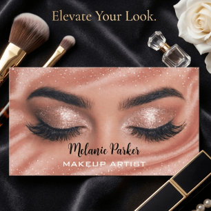 Glam Rose Gold Seiden-Makeup-Artist Visitenkarte