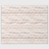 Glam Rose Gold White XOXO Geschenkpapier (Flach)