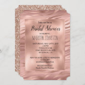 Glam Rose Gold Zebra Glitzer Einladung (Vorne/Hinten)