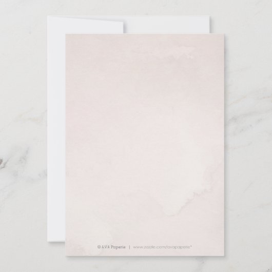 Glam Rose Goldkalligrafie Probe Abendessen Einladung (Rückseite)