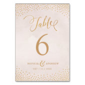 Glam-Rose Goldkalligraphie Tischnummer (Rückseite)