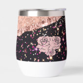 Glam Rose Schwarzer Glitzer Blush Rose (Links)