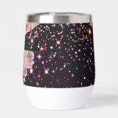 Glam Rose Schwarzer Glitzer Blush Rose (Rückseite)