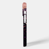 Glam Rose Schwarzer Glitzer Blush Rose Case-Mate iPhone Hülle (Rückseite / Links)